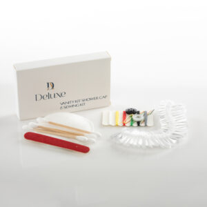 Σετ Τριών (Σκουφάκι, Ραπτική, Σετ Περιποίησης) Σε Κουτί Λευκό Οικολογικό – Deluxe Amenities